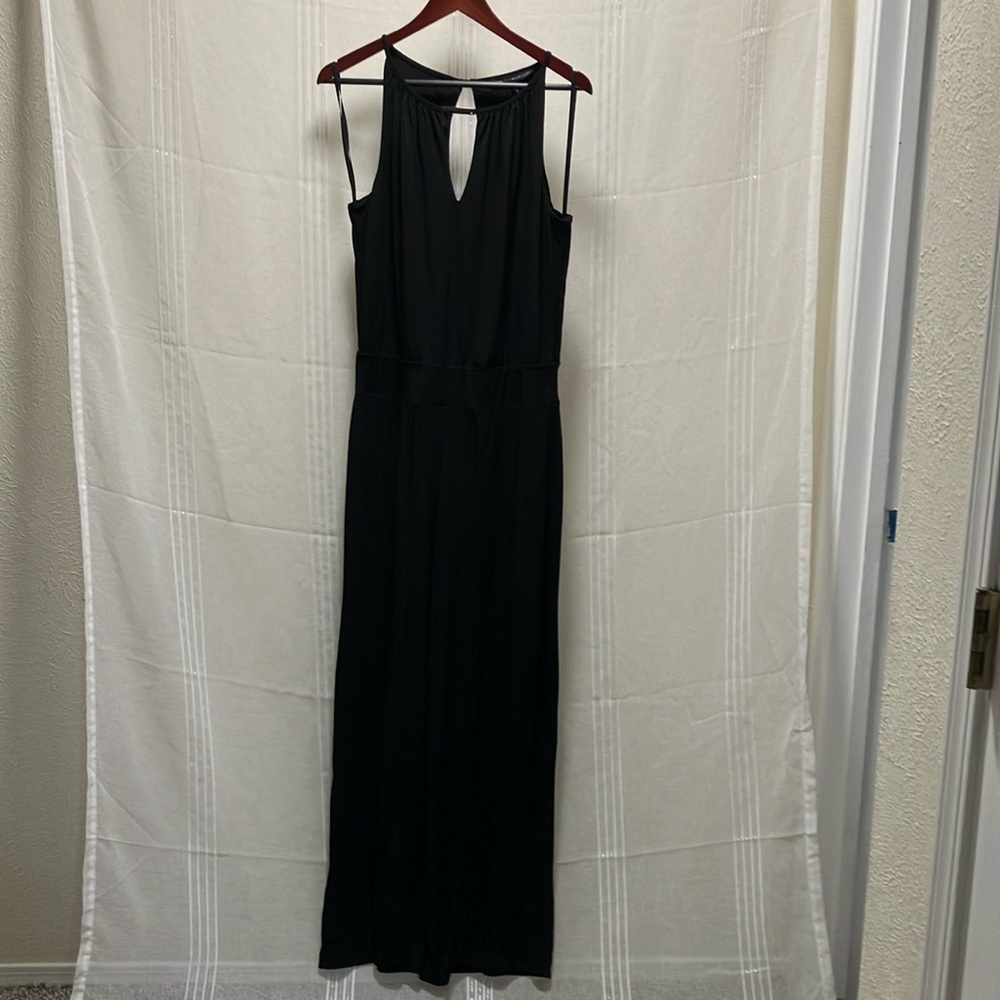 WHITE HOUSE BLACK MARKET Jumpsuit with Skirt Overlay, Black, Sz M